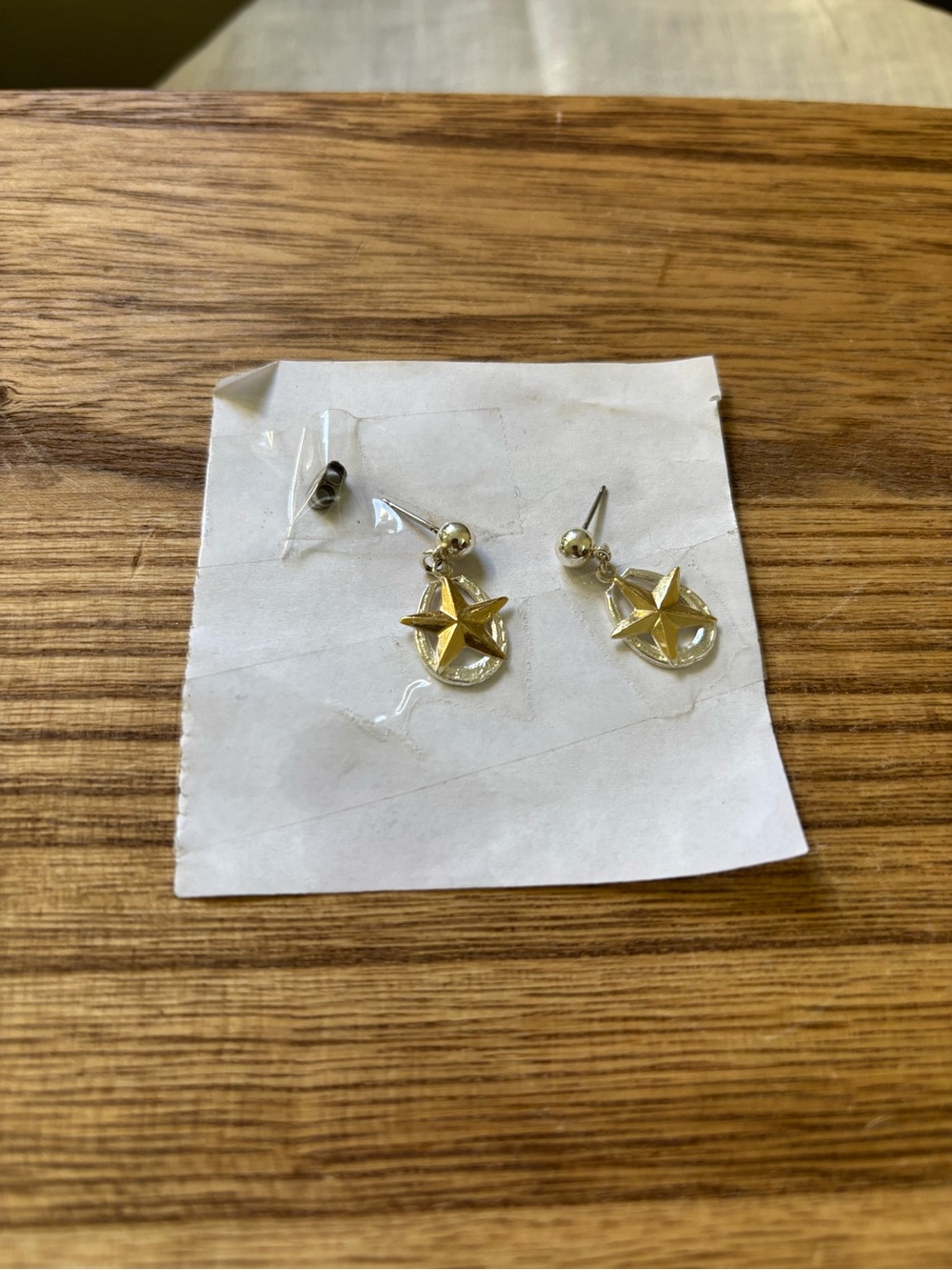 Gold Star Drop Stud Earrings - Women's Jewelry